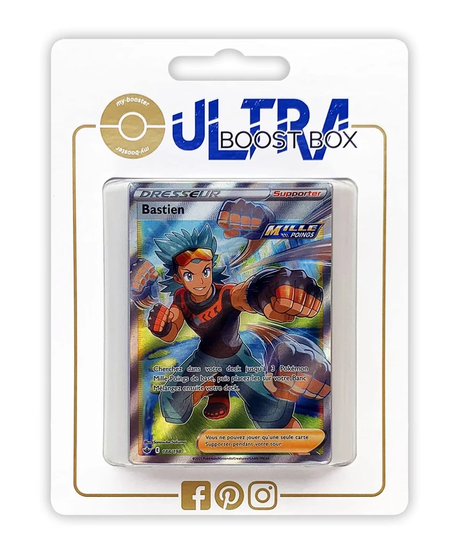 Bastien 188/198 Full Art Trainer - Ultraboost X Sword and Shield 6 Ice Reign - Box of 10 French Pokémon Cards