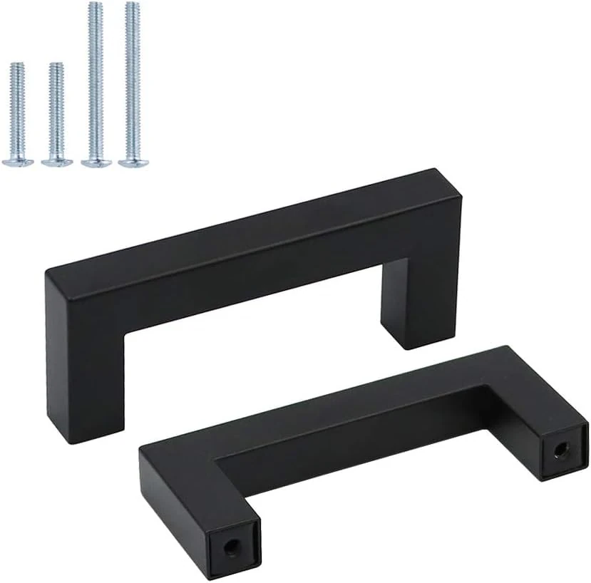 goldenwarm 1Pack Black Cabinet Handle Bathroom Door Handle Cupboard Door Handle -LSJ12BK76 Kitchen Door Handle Wardrobe Door Handle Bathroom Cabinet Hardware 76mm