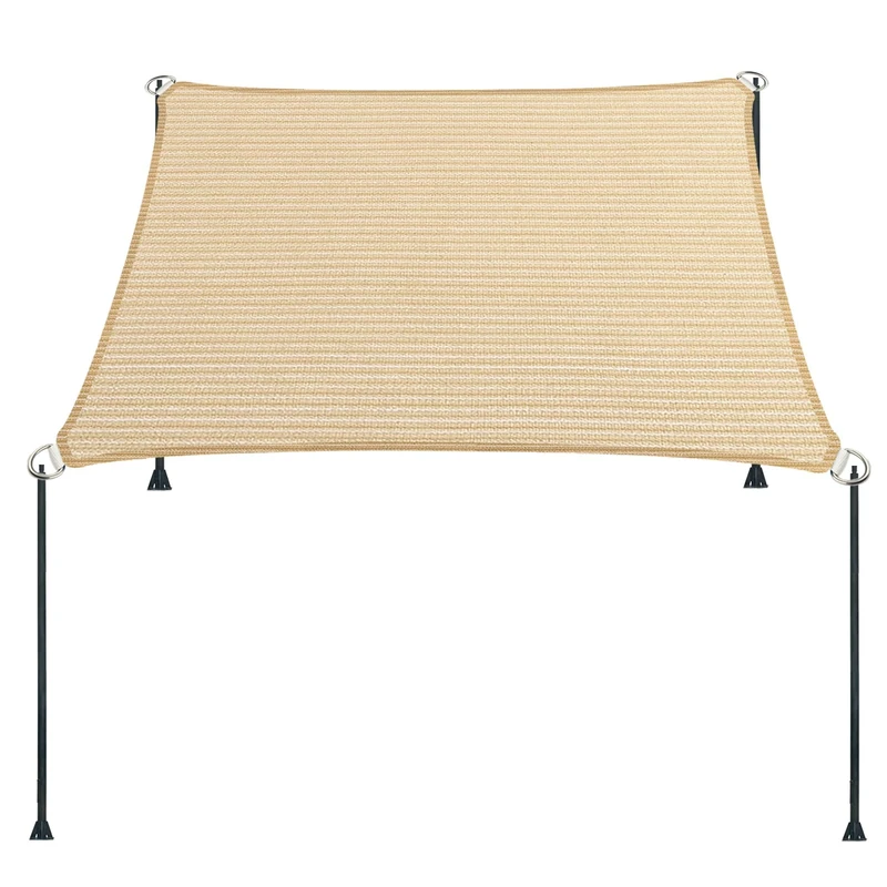 5' x 8' Beige Straight Edge Sun Shade Sail, Rectangle Awning Outdoor Shade Cloth Pergola Cover UV Block Fabric- Customized