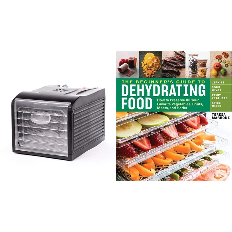 SousVideTools 6 Tray Food Dehydrator | Removable and Dishwasher Safe Stainless Steel Trays | (SVT-12003) & Beginner's Guide To Dehydrating Food