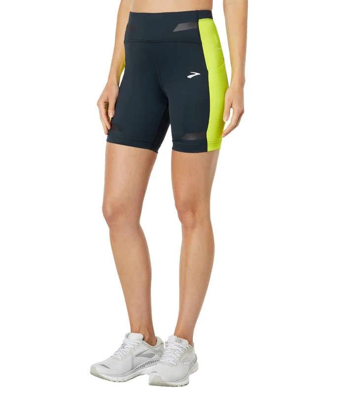 BROOKS 221565044 Run Visible 6" Short Tight Shorts Women's Asphalt/Nightlife Size 20 - Image 1