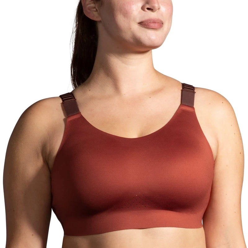 BROOKS 350086639 Dare Scoopback Run Bra Sports Bra Women's Copper/Run Raisin/Ice Blue Size 036AB