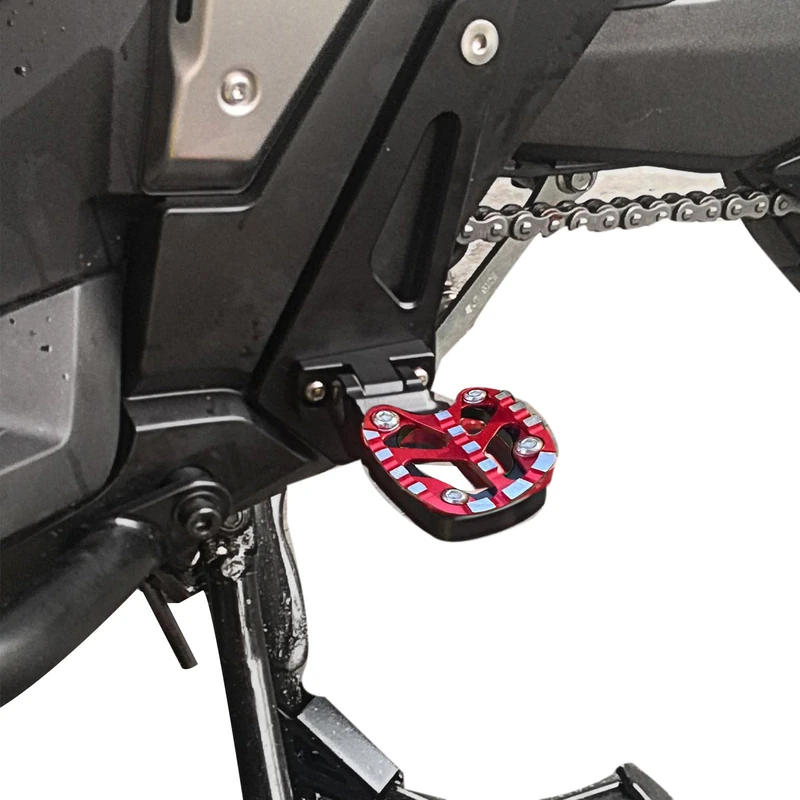 Midimttop Passenger Footrest Folding Wide Foot Pedal Extension Kickstand Foot Pegs Rearset Kit fit for Ho-nda X ADV XADV 750 X-ADV 750 Motor Accessories 2021 2022 (Red)