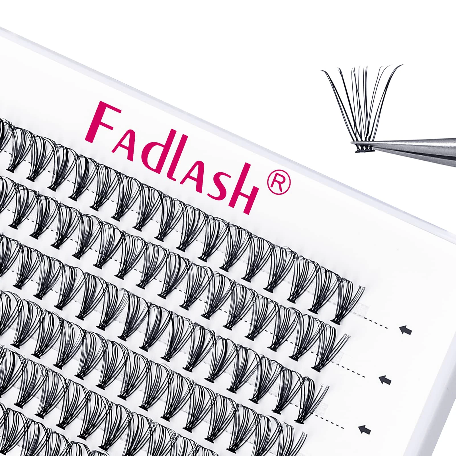 Individual Lashes Fadlash Cluster Eyelashes Extension 20 Root 0.07mm C Curl 10mm Single Length Eyelashes Individual Cluster Lashes Self-Application DIY Lashes Extensions