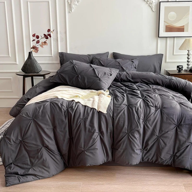 Maple&Stone Grey Comforter for Queen Size Bed, 7 Pieces Bed in a Bag Queen, Gray Comforter Set with Sheets, Pillowcases & Shams - Dark Grey - Image 1