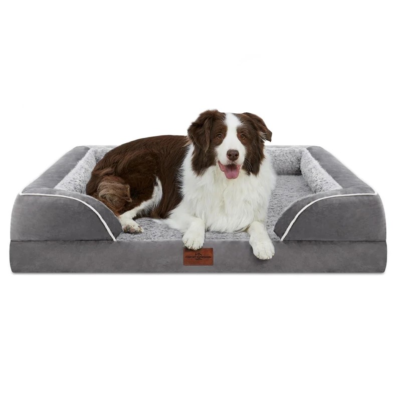 Comfort Expression Large Dog Beds Waterproof Orthopedic Foam Dog Sofa Beds Comfy Pet Bed with Washable Removable Cover & Non-Slip Bottom