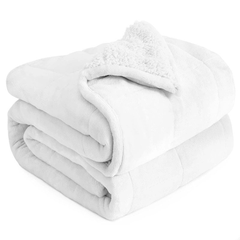 Cottonblue Sherpa Fleece Weighted Blanket for Adults Queen Size 20lbs 60x80
