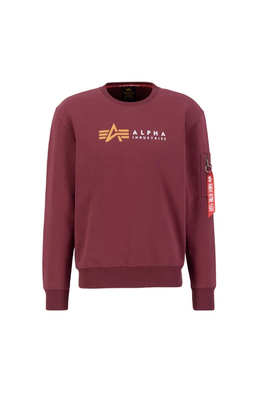 Alpha Industries Men's Alpha Label Sweater, Burgundy, XXL