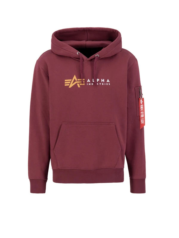 ALPHA INDUSTRIES Men's Alpha Label Hoody HOODY, 184-burgundy,