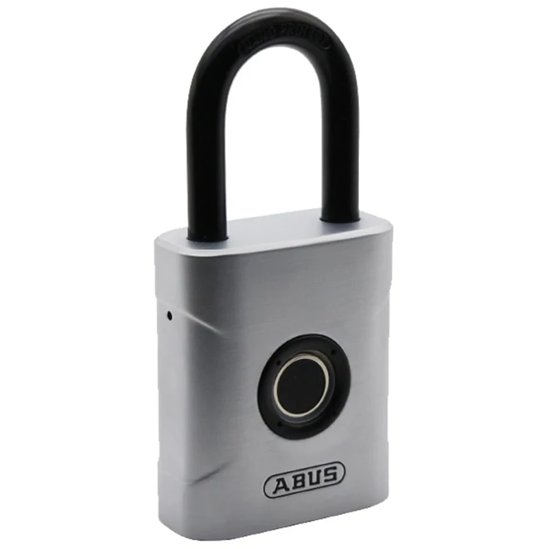 ABUS Touch 57/50 fingerprint lock - keyless, weatherproof padlock - IP66 & IP68 - for gym, office, home, garden and much more, silver, 50mm