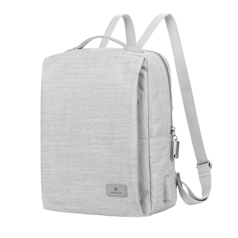 Nordace Siena II Mini Smart Travel Backpack for Women with USB Charging Port, Water Resistant, Light Gray, Mini, Daypack Backpacks - Image 1
