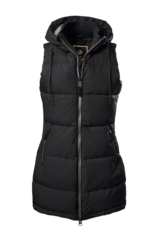 G.I.G.A. DX Women's GW 30 WMN QLTD VST Quilted/Functional Vest in Down Look with Hood, Black, 42, black