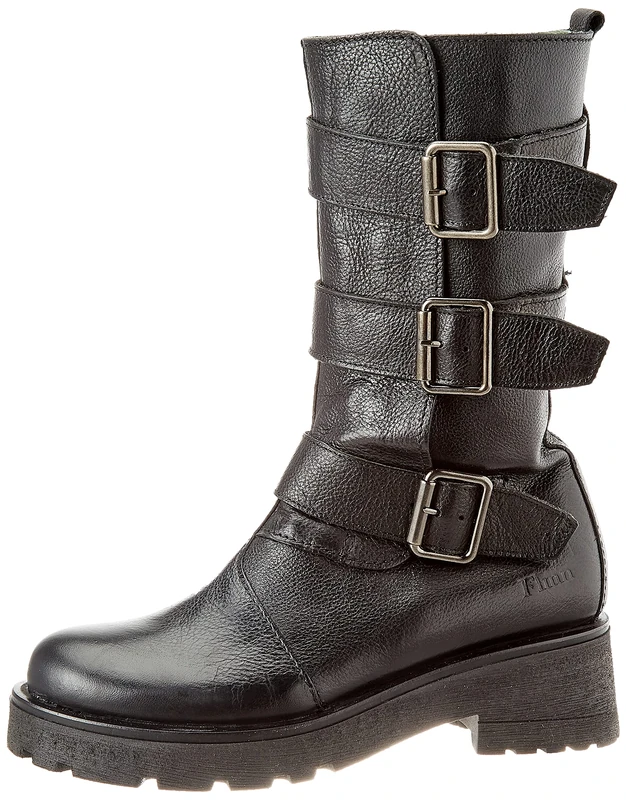 FELMINI FALLING IN LOVE Women's Nadir Mid Calf Boot, Black/White, 7.5 UK
