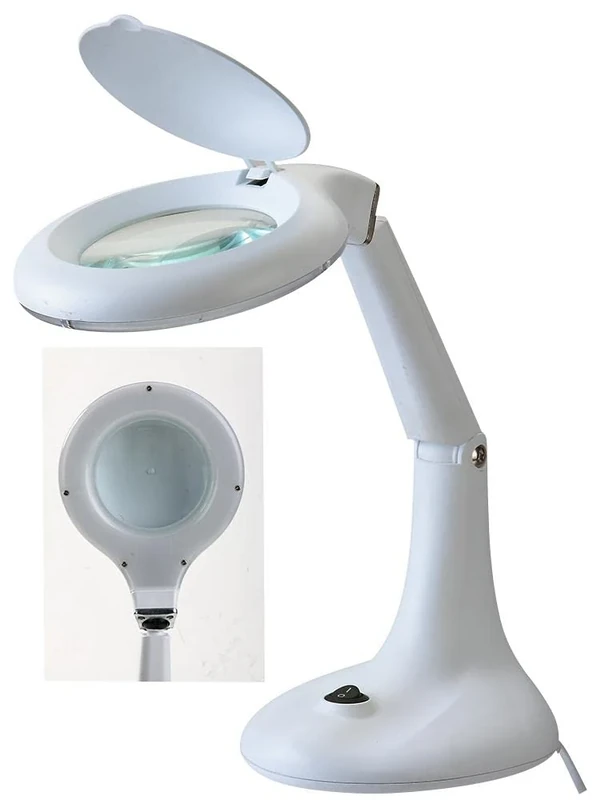 PRO ELEC 10W LED Magnifier Lamp – 560lm Daylight White, 3 & 12 Dioptre Glass Lens, Swivel Head for Workbench & Desk – PELL0086