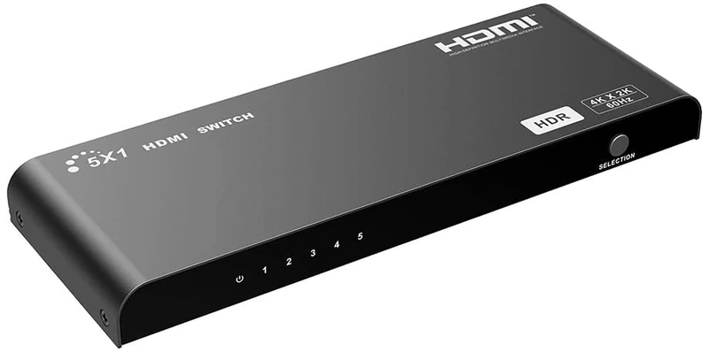 5 Way 4Kx2K UHD 60Hz HDMI 2.0 Switch, HDCP 2.2