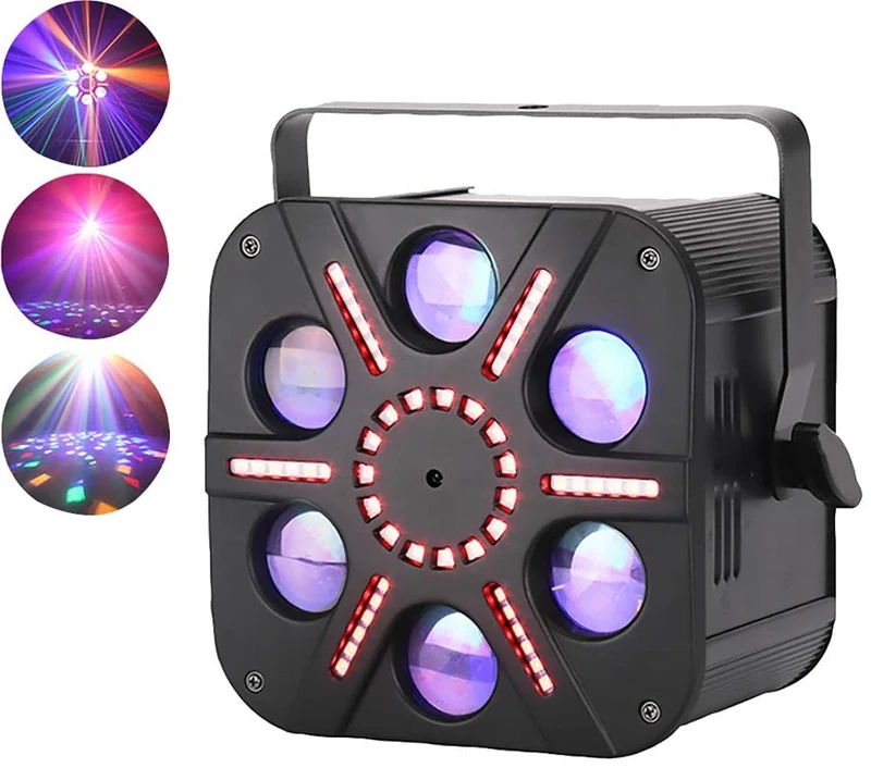 PULSE VORTICES Six Lens Multi-effect LED Light with 5x 8W LEDs (R,G,B,W,A) + 51x RGB Tri-colour SMDs
