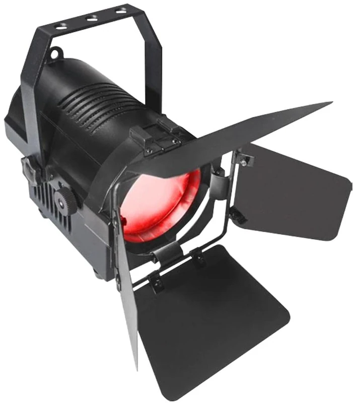 PULSE Mini Fresnel Zoom LED Stage Light 160W RGBW – 4x40W, 25–90° Zoom, DMX & Manual Control, Barn Doors Included – MFZ160Q