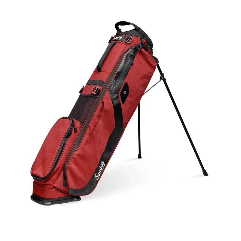 Sunday Golf El Camino Bag - Lightweight Stand Bag with Double Strap – Fits a Full Set of Clubs. Perfect for Walkers, Golf Carts, 3.9 pounds (Ron Burgundy)