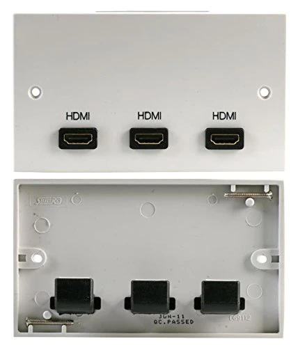 Pro Signal 2 Gang HDMI Wall Plate – UK Standard 146mm x 86mm Multimedia Faceplate with Dual HDMI 1.4 Sockets & Right-Angled Rear Connections – PELR0064