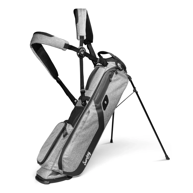 Sunday Golf El Camino Golf Bag by - Lightweight Stand Bag with Double Strap – Easy to Carry – Fits a Full Set of Clubs. Perfect for Walkers, Golf Carts (Heather Gray)