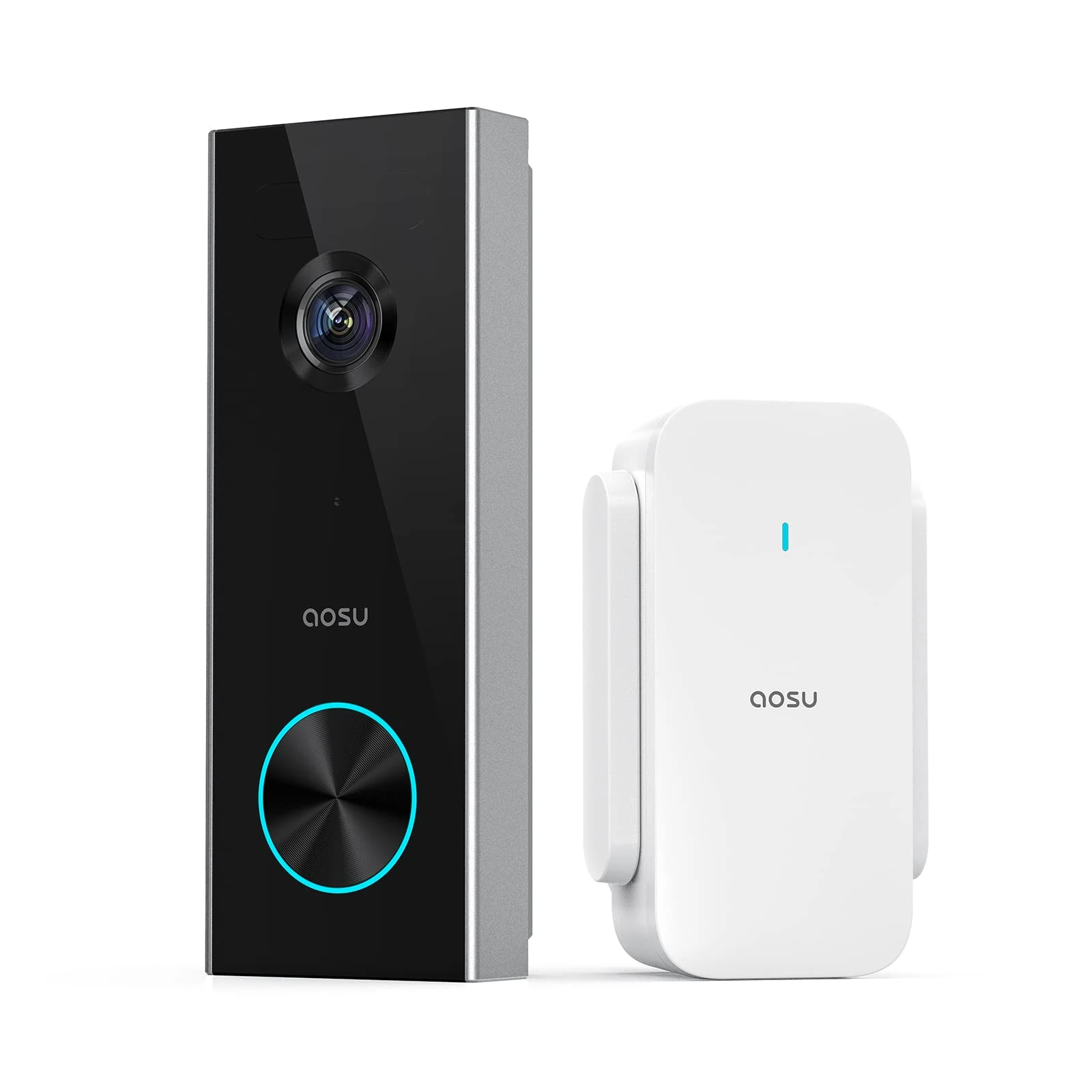 aosu Video Doorbell Wireless, 2K HD Doorbell Camera Wireless,Battery-Powered Doorbell Camera,2.4GHz Wi-Fi,Human Detection,180-Day Battery Life,Video Calling,Voice Changer,Work with Alexa