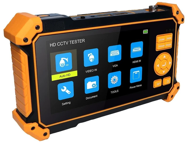 TENMA HD CCTV Camera Tester, 5" Display – Analogue, HD-TVI, HD-CVI, AHD, Cable & PTZ Test – 72-13185