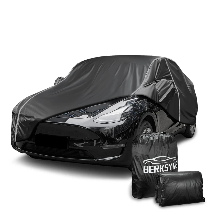 BERKSYDE Car Cover for Tesla Model Y Full Car Cover 6 Layers All Weather for 20-22 Tesla Model Y Outdoor Dustproof Snowproof Windproof Cover with Charge Port