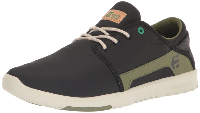 Etnies Scout X TFTF Men's Skate Shoe, Black/Olive - Sustainable, Comfortable, and Durable Sneakers