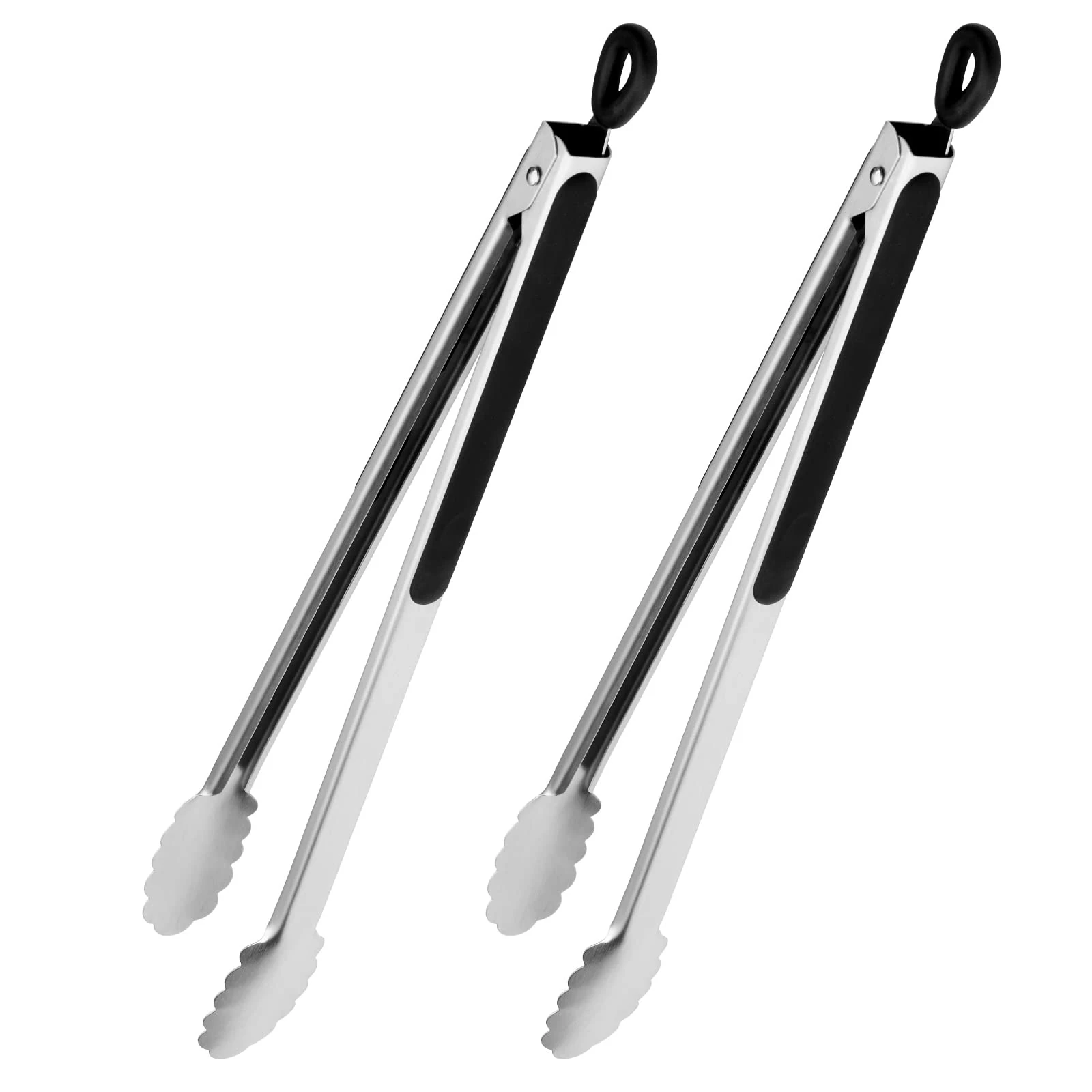 Grill Tongs, 17 Inch Extra Long Kitchen Tongs, Premium Stainless Steel Tongs for Cooking, Grilling, Barbecue/BBQ, Buffet (17" 2PCS)