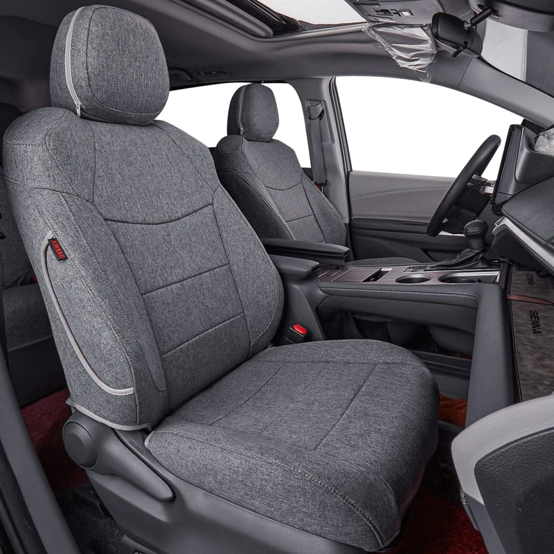 Coverdream Custom Seat Covers Compatible with Select Toyota Sienna LE 2021 2022 2023 Models (Gray,Full Set)