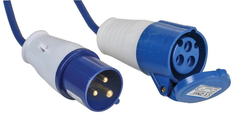 PRO ELEC PELB0133 32A, 230V, CEE Plug to Socket Extension Lead, 2P+E, Blue, 14m