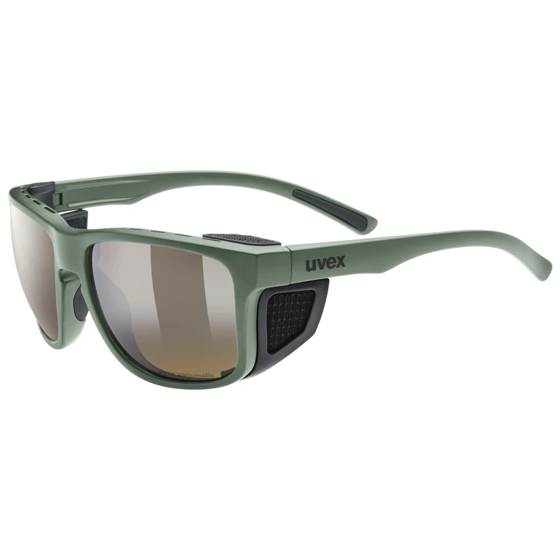 uvex Sportstyle 312 VPX - Sports Sunglasses for Men and Women - Self-Tinting Lenses - Polarized Lenses - Moss Green Matt/Brown - One Size