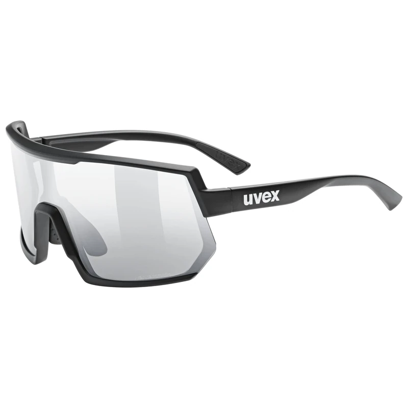 uvex Sportstyle 235 V - Sports Sunglasses for Men and Women - Self-Tinting Lenses - Anti-Fog Technology - Black Matt/Silver - One Size