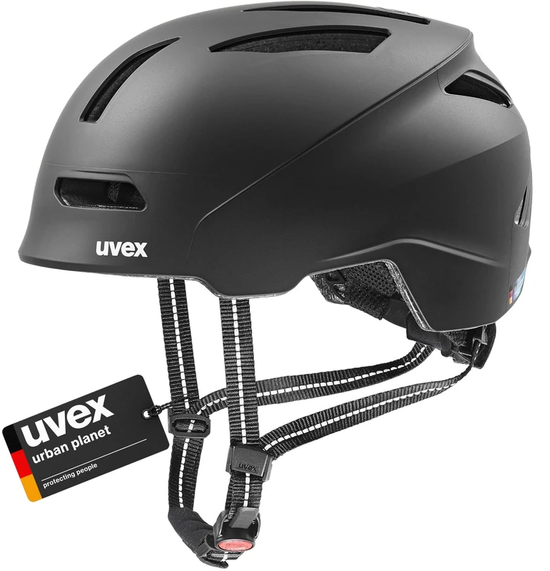 uvex Urban Planet - Sturdy Bike Helmet for Men & Women - Individual Fit - Optimized Ventilation - Black Matt - 58-61 cm