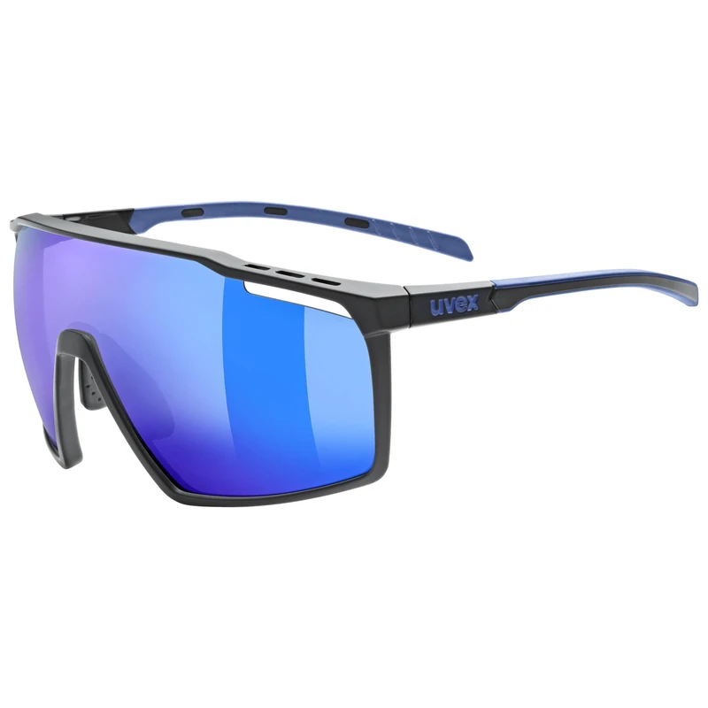 Uvex mtn Perform - Sports Sunglasses for Men and Women - Anti-Fog Technology - Comfortable & Non-Slip - Black-Blue Matt/Blue - One Size