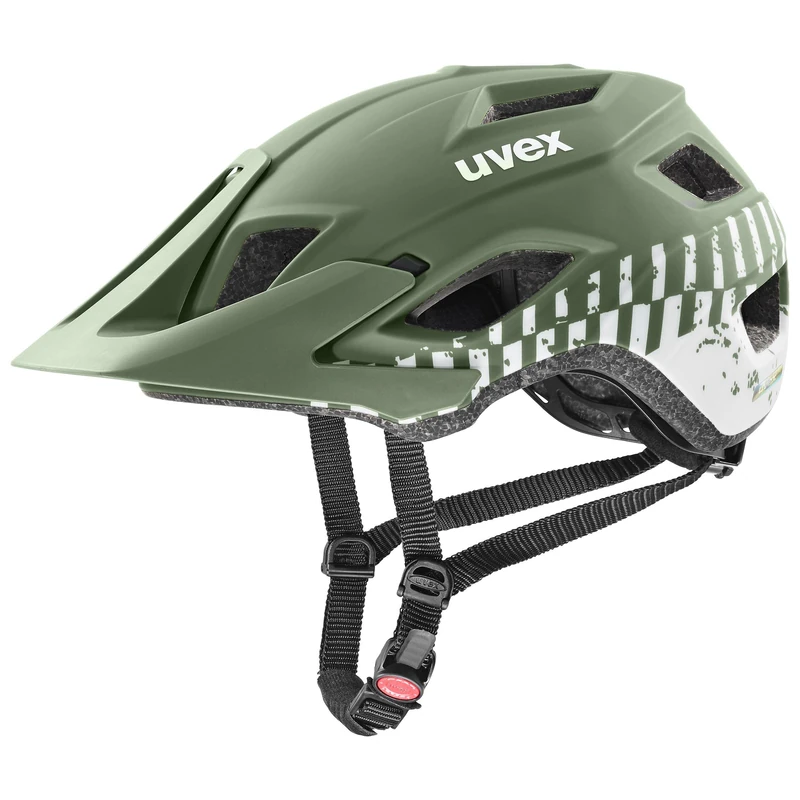 uvex Access - Lightweight Mountain Bike Helmet for Men & Women - Individual Fit - Optimized Ventilation - Moss Green-White Matt - 57-62 cm