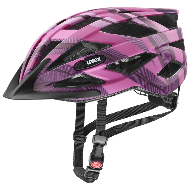 uvex air wing cc - lightweight all-round helmet for women and men - individually adjustable fit - expandable with LED light - plum-pink - 56-60 cm