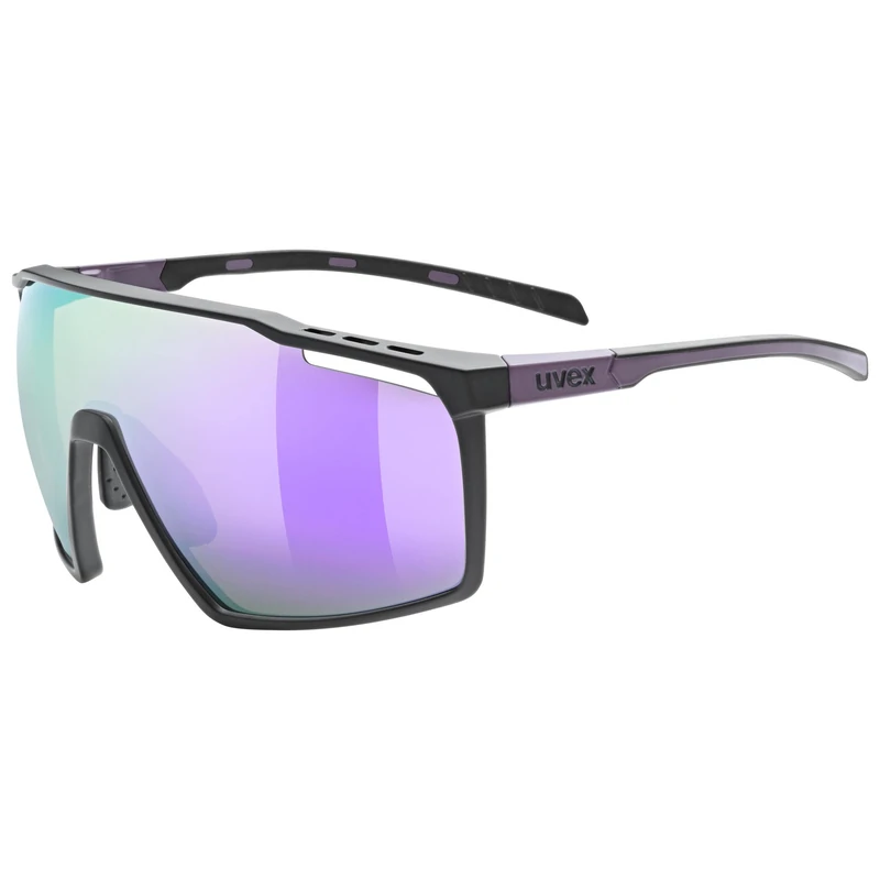 Uvex mtn Perform - Sports Sunglasses for Men and Women - Anti-Fog Technology - Comfortable & Non-Slip - Black-Purple Matt/Purple - One Size