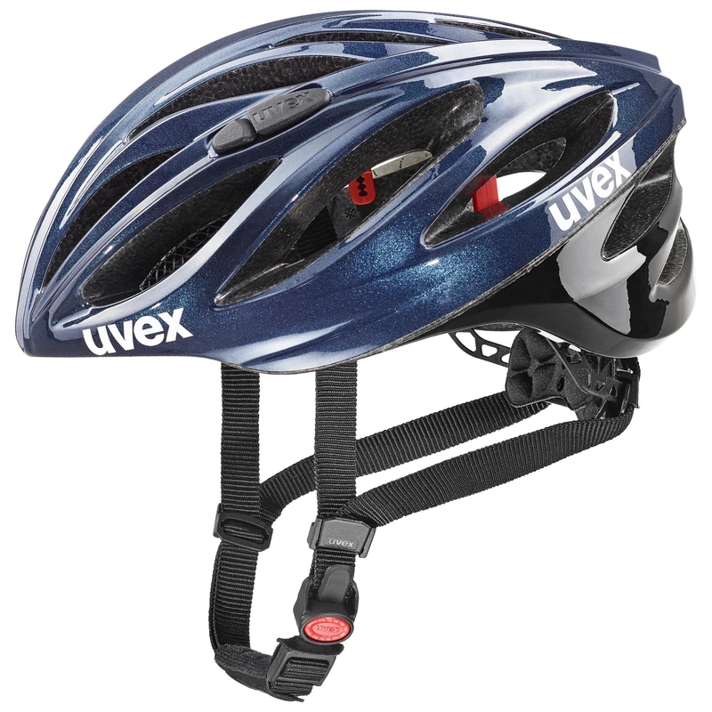 uvex Boss Race - Secure Performance Bike Helmet for Men & Women - Individual Fit - Optimized Ventilation - Deep Space-Black - 52-56 cm