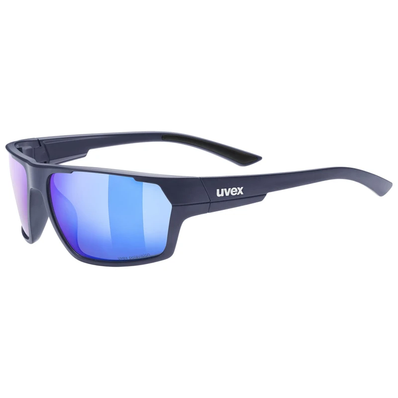 Uvex Sportstyle 233 P - Sports Sunglasses for Men and Women - Polarized Lenses - Mirrored Lenses - Deep Space Matt/Blue - One Size