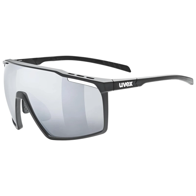 Uvex mtn Perform - Sports Sunglasses for Men and Women - Anti-Fog Technology - Comfortable & Non-Slip - Black Matt/Silver - One Size