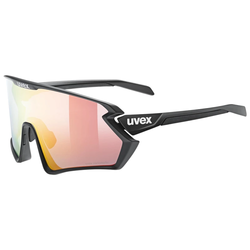 uvex Sportstyle 231 2.0 V - Sports Sunglasses for Men and Women - Self-Tinting Lenses - Anti-Fog Technology - Black Matt/LiteRed - One Size