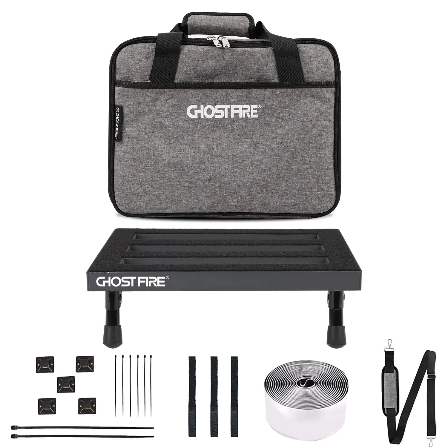 Ghost Fire Guitar Pedal Board Aluminum Alloy 1.46lb Super light Effect Pedalboard 13''x10.2'' with Carry Bag,SPL-2.5