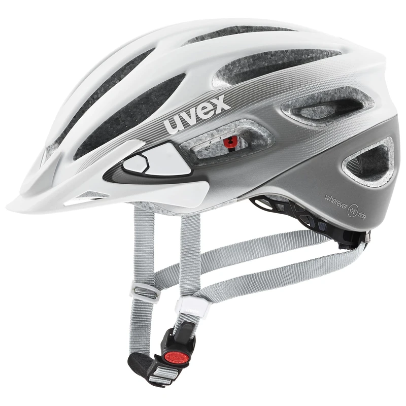 uvex True cc Women's Edition - Lightweight All-Round Bike Helmet for Women - Individual Fit - Upgradeable with an LED Light - White-Grey - 52-55 cm