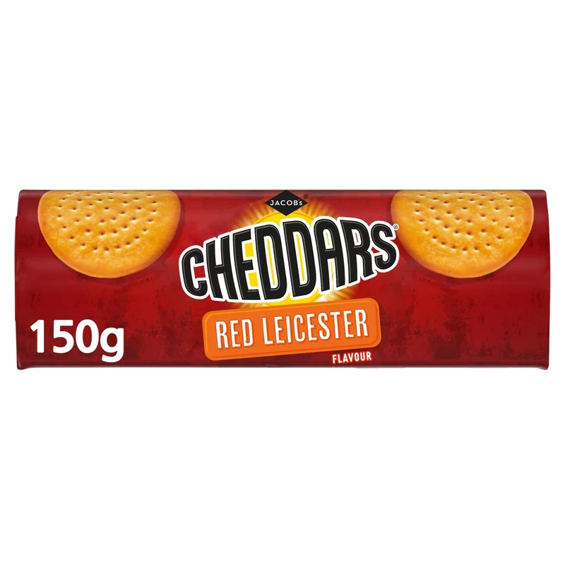 JACOB'S Cheddars Red Leicester Flavour Cheese Biscuits, 150 g (Pack of 1)