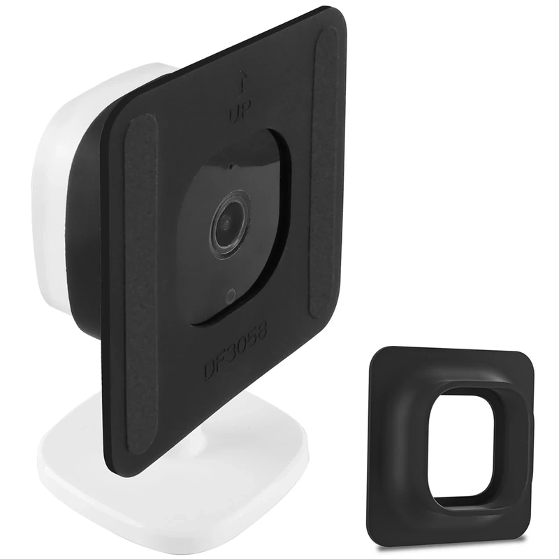 BECEMURU Silicone Glass Mount Bracket Compatible with Eufy Indooor C24 Tapo TC60/C110/C100 VHB Stick On No Driling Holder Security Camera Indoor Mount (Black 1 Pack)