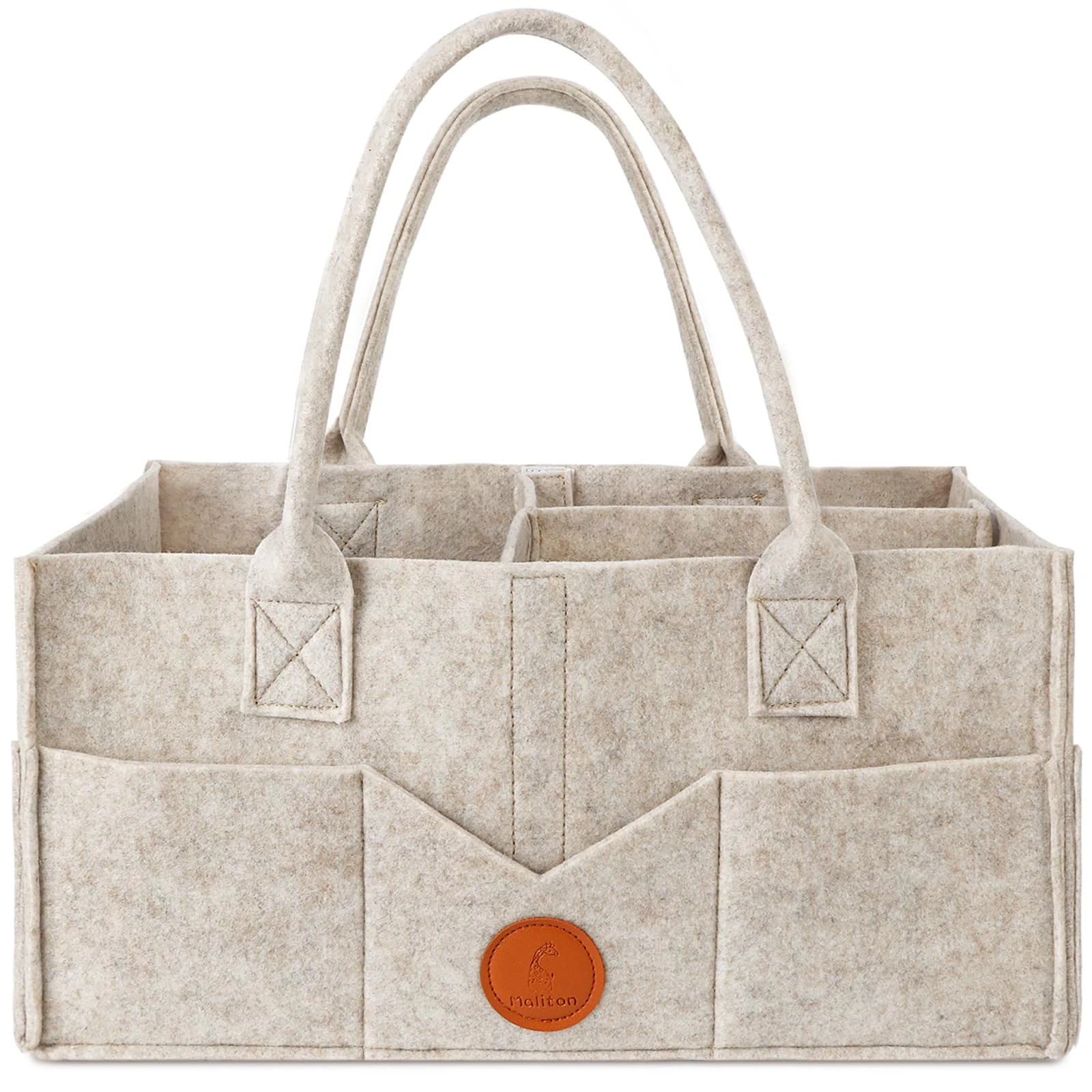 Maliton Nappy Caddy, Newborn Essentials for Diaper Caddy, Sturdy Portable Washable Baby Caddy with Detachable Compartments. Baby Essentials for Newborn, Nappy Organiser for Indoor Outdoor, Khaki