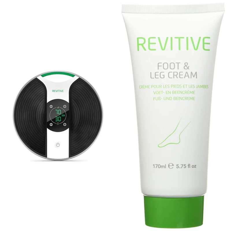 Revitive Medic Circulation Booster - Fight Tired, achy-Feeling Legs and Reduces Swollen feet & Ankles During use - Problems, White & Revitive Foot and Leg Cream