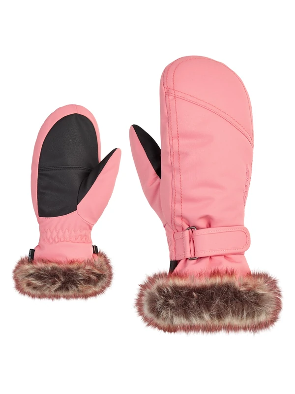 Ziener Girls' LED Ski Mittens/Winter Sports | Warm, Breathable, Pink Vanilla stru, 5.5