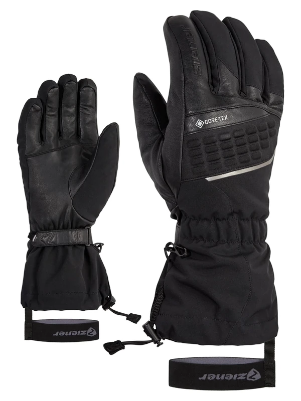 Ziener Gastil Men's Ski Gloves/Winter Sports | Gore-Tex Long Cuffs, PFC Free, Black, 10